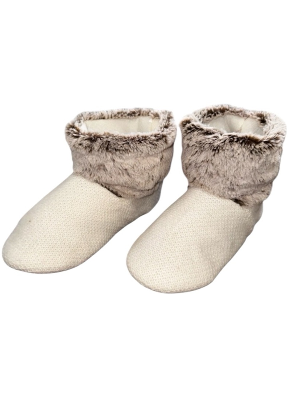 Soft Surroundings Faux Fur Cozy Slipper Booties Indoor Outdoor Size M Size 7-8